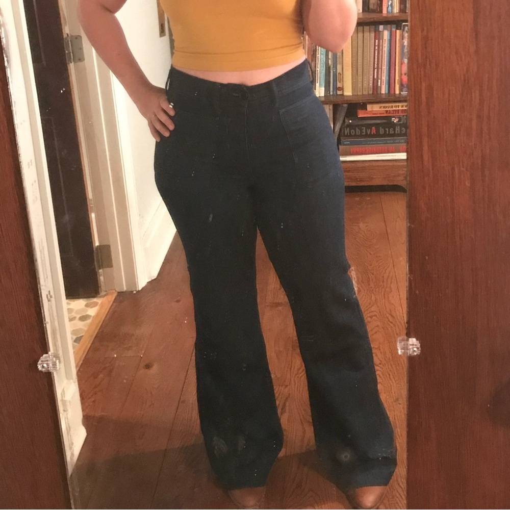 RRL Dark Blue Wide Leg Jeans